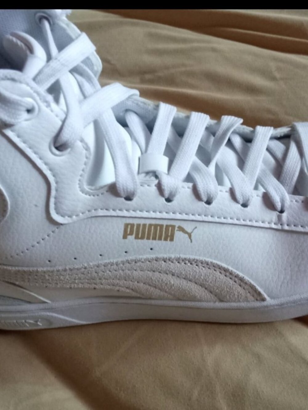 Genuine PUMA Women's HIGH TOP SNEAKER WHITE Sz US 8 UK 5.5 Great Condition